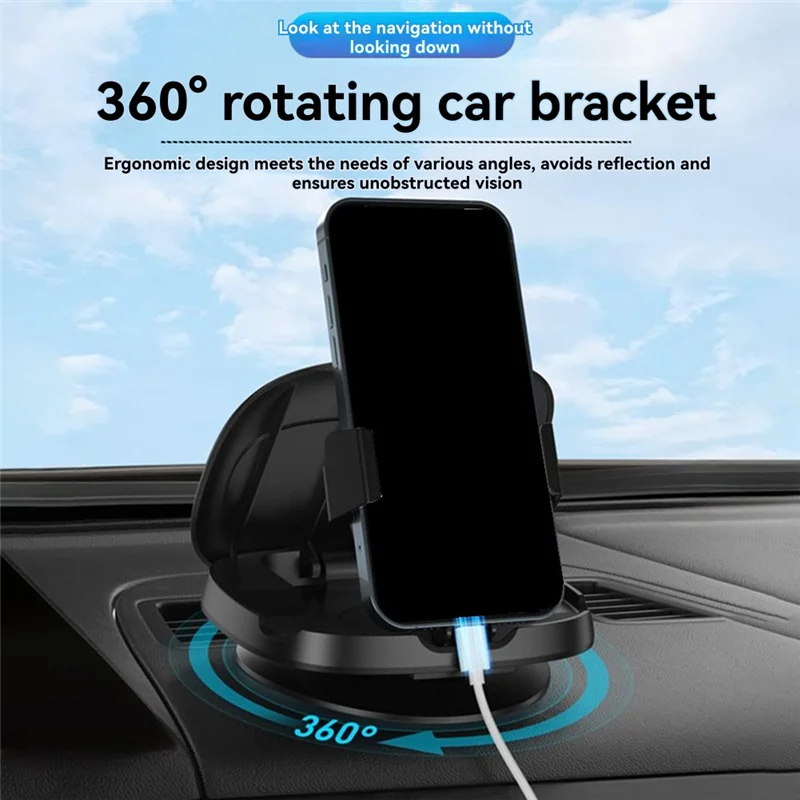 Y43A-Car Dashboard Anti-Slip Pad Mat Universal Phone Holder Upgraded Multifunctional 360 Degree Rotating Car