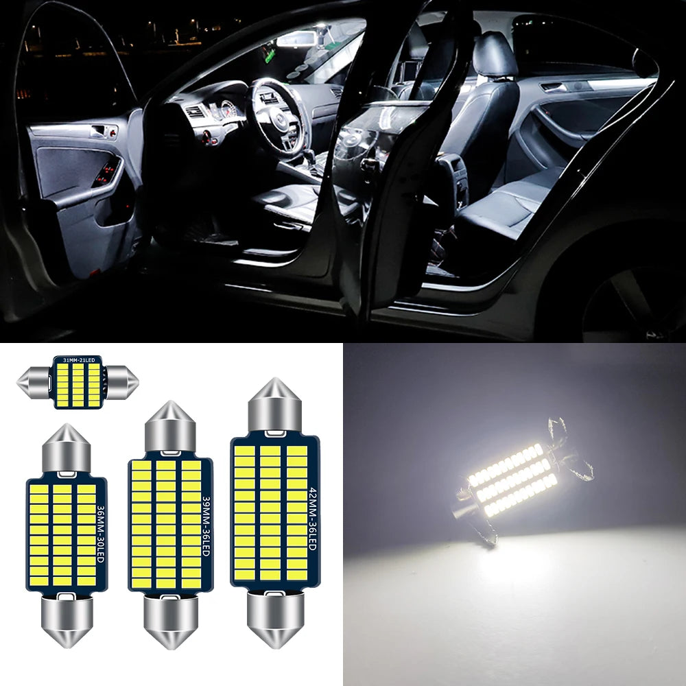 1PC Car Interior Light Purple LED Reading Lights 12V Dome Lamp Aluminum Vehicles Bulb Auto accessories 2025 31mm 36mm 39mm 42mm