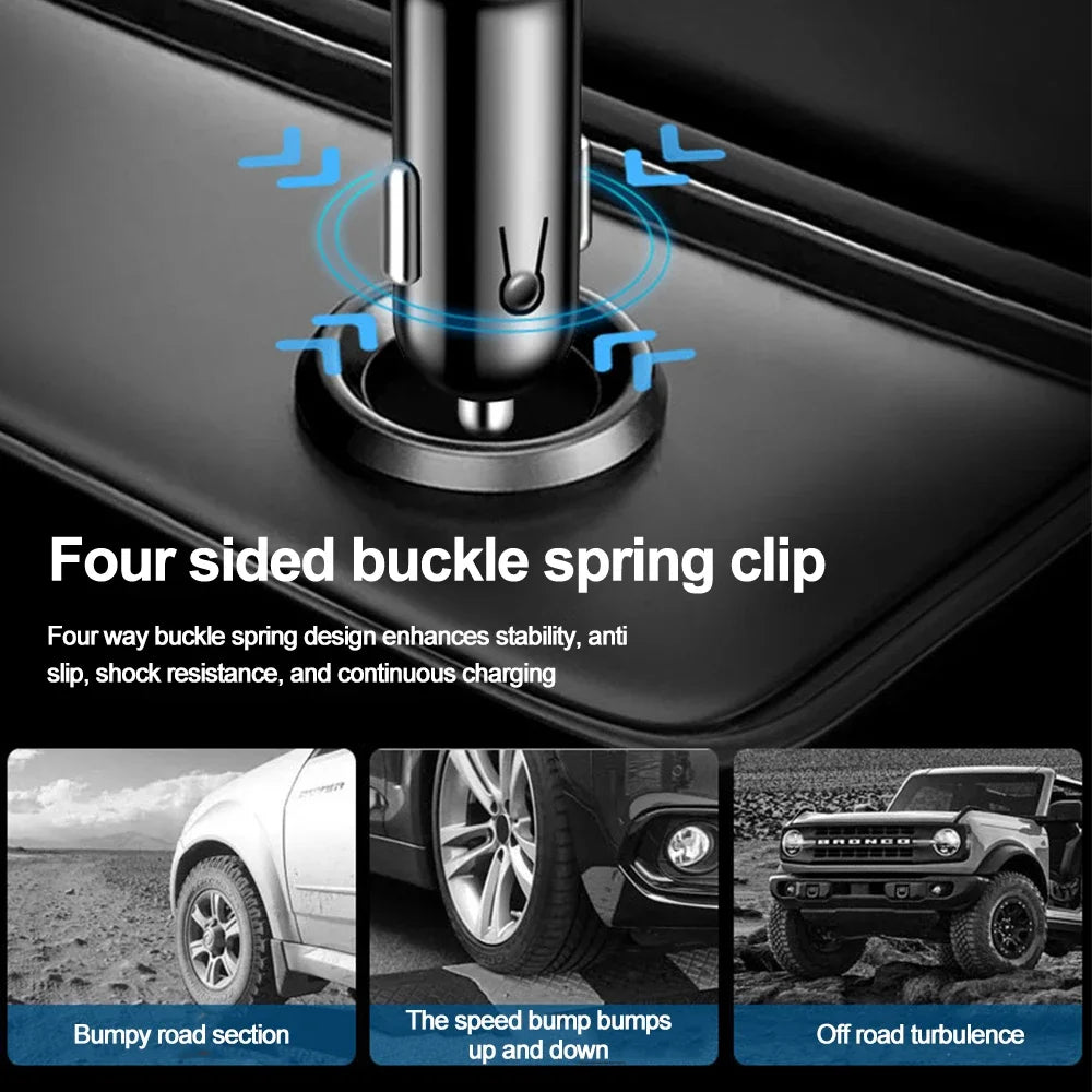 5 in 1 66W Car Charger Retractable Car Cigarette Lighter Adapter USB Type C Fast Charger Cable for IPhone Xiaomi Huawei Samsung
