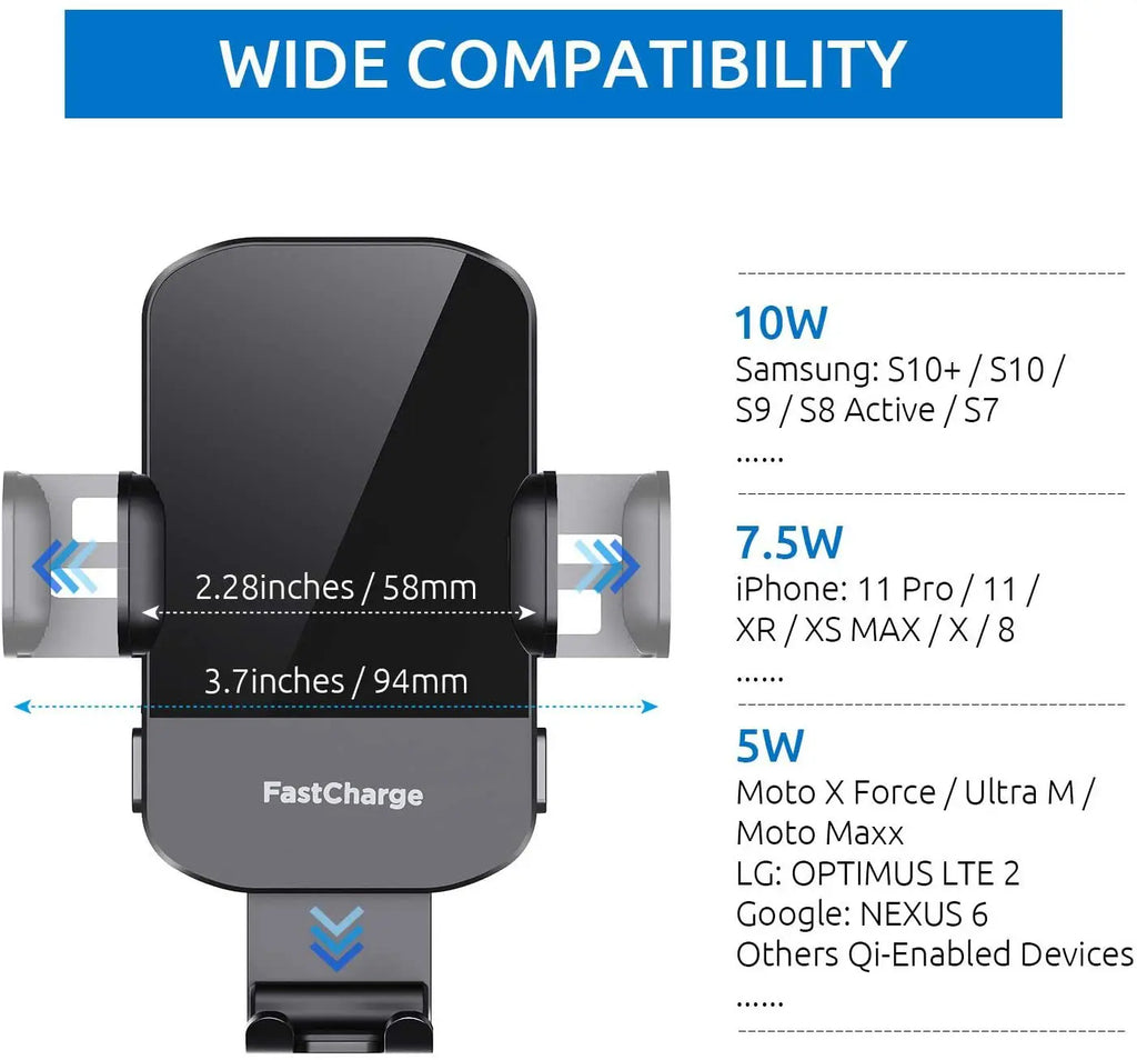 15W Fast charging Wireless Charging Bracket  Windshield Car Phone Holder Auto Clamp Intelligent Sensing For IPhone 15 Samsung