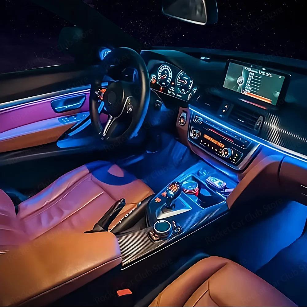For BMW 3/4 Series 3GT F30 F31 F32 F34 Car LED Ambient Light App Control 256 Colour Symphony Atmosphere Lamp illuminated Strip