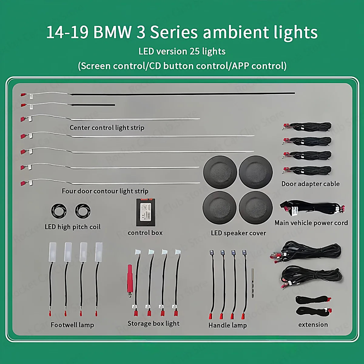 For BMW 3/4 Series 3GT F30 F31 F32 F34 Car LED Ambient Light App Control 256 Colour Symphony Atmosphere Lamp illuminated Strip