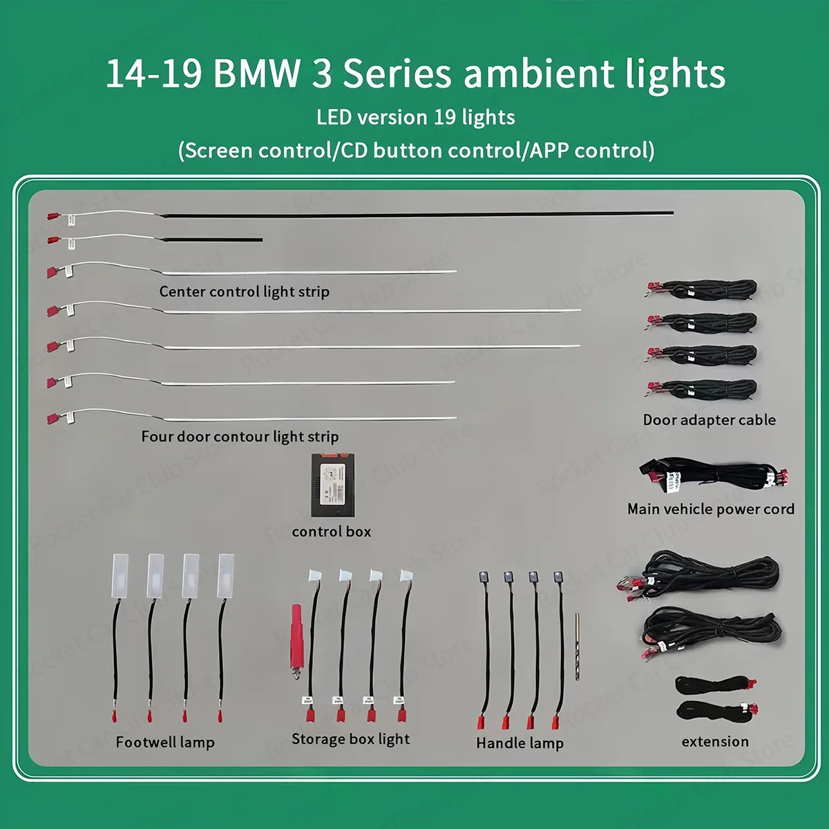 For BMW 3/4 Series 3GT F30 F31 F32 F34 Car LED Ambient Light App Control 256 Colour Symphony Atmosphere Lamp illuminated Strip