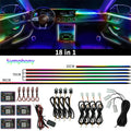 Symphony Car Ambient Lights Kit 18 in 1 LED Interior RGB APP Control Acrylic Guide Strip Light Auto Atmosphere Lamp