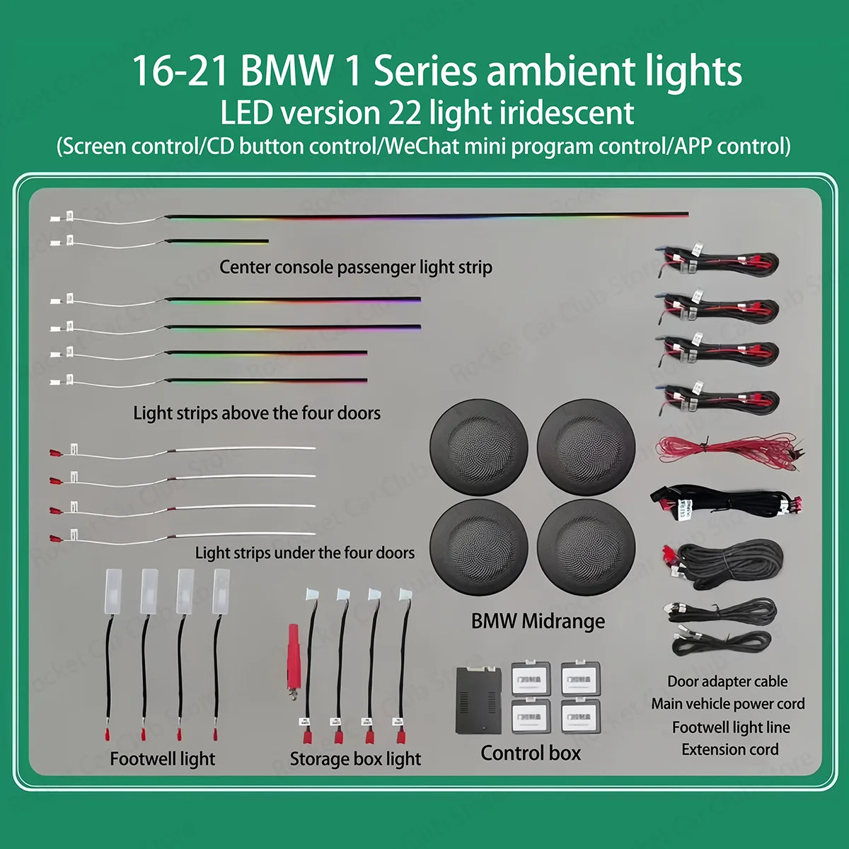 For BMW 3/4 Series 3GT F30 F31 F32 F34 Car LED Ambient Light App Control 256 Colour Symphony Atmosphere Lamp illuminated Strip