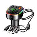 Bluetooth 5.0 FM Transmitter Car MP3 Modulator Player Handsfree Audio Receiver PD+USB Phone Charger With 3 in 1 Charge Cable