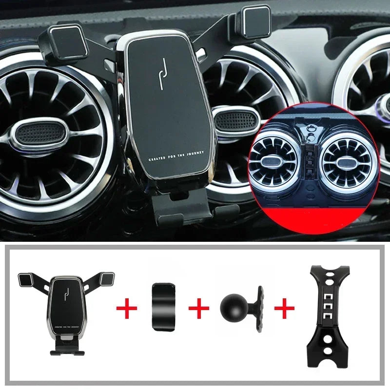 For Mercedes W177 V117 35 AMG A200 220 A250 Universal Dashboard Car air vent Mobile phone holder stand Black Silver Red Golden