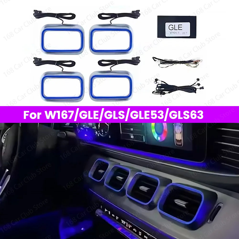 For Mercedes Benz W167 GLE GLS AMG GLE53 Car Interior Multicolor Ambient Light Sunroof Lamp Refit 64 Colours LED Skylight Lights