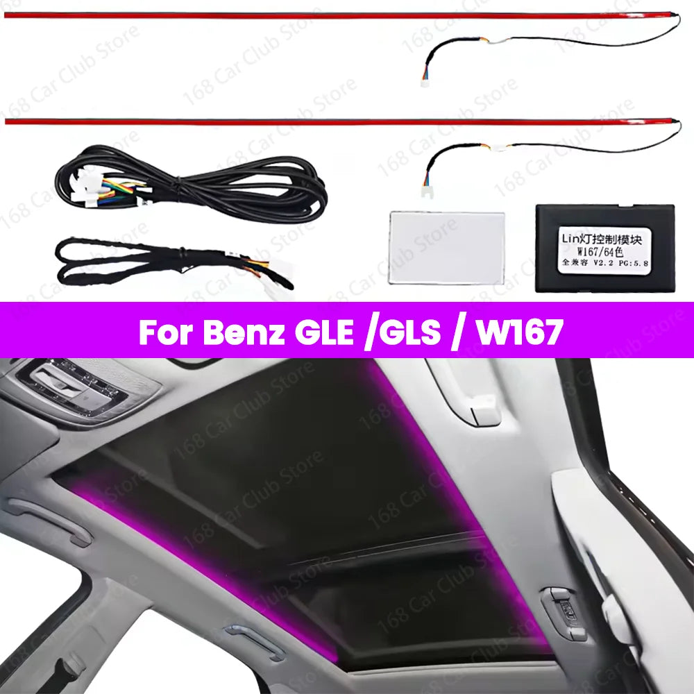 For Mercedes Benz W167 GLE GLS GLE53 GLS63 Coupe Car Turbine Air Outlet Nozzle Decorative Lamp 64 Colour LED Vents Ambient Light