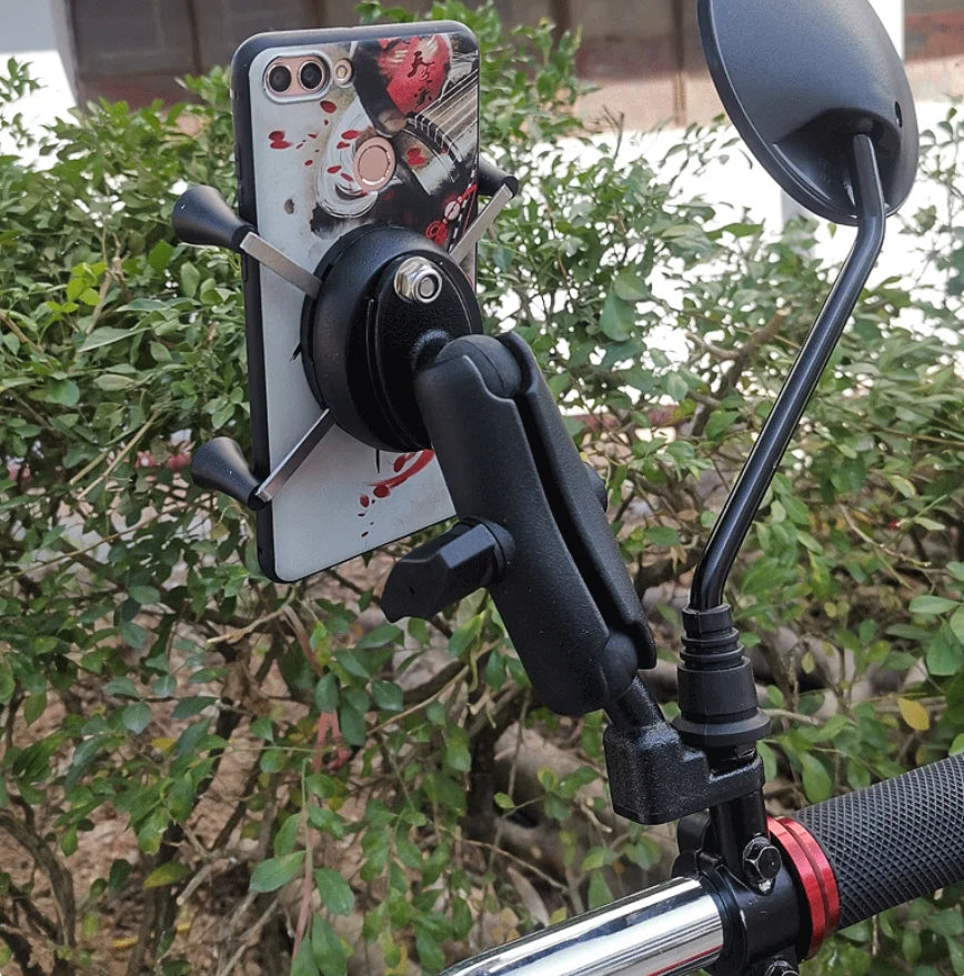 Flexible 2 in 1 car Windshield/Dashboard X-grip with 1" ball mobile phone holder Motorcycle Handlebar Phone Clip for Ram mount