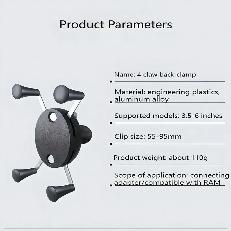 Flexible 2 in 1 car Windshield/Dashboard X-grip with 1" ball mobile phone holder Motorcycle Handlebar Phone Clip for Ram mount