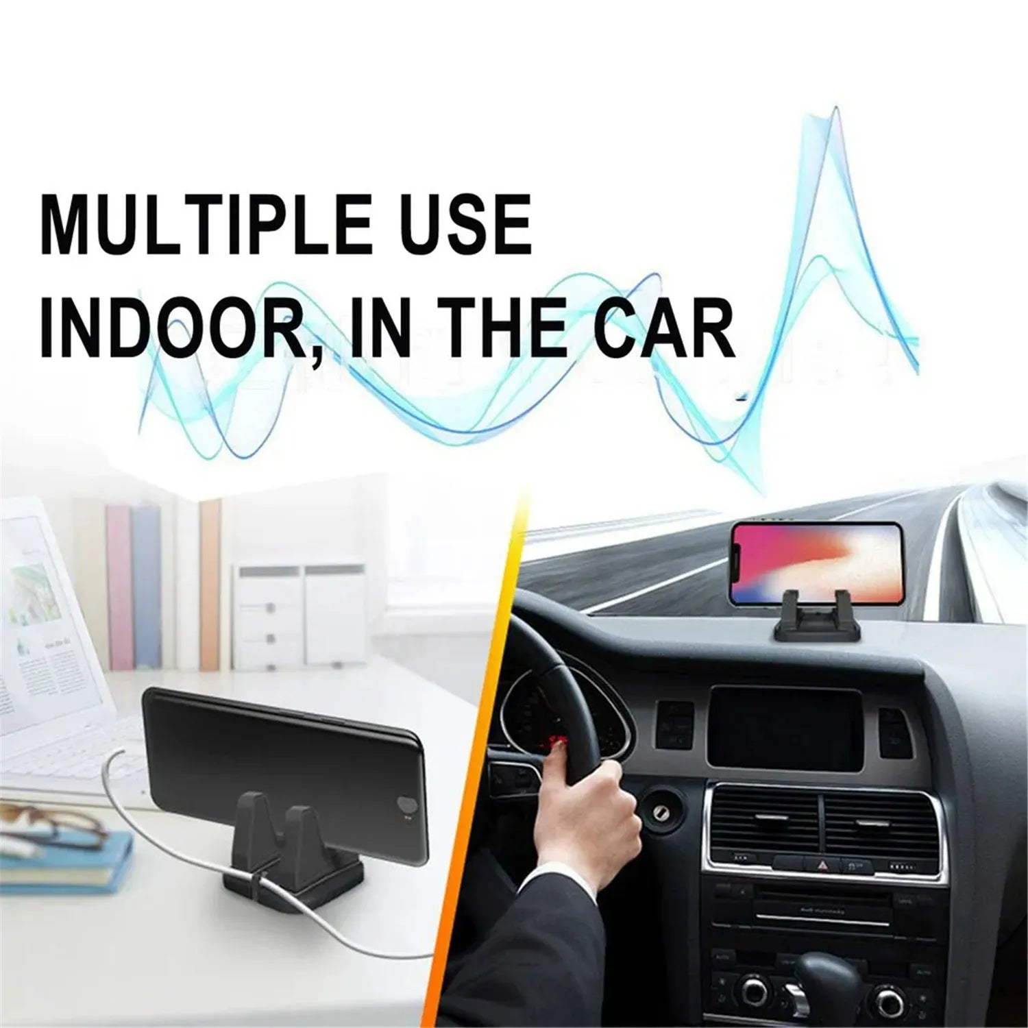 360 Degree Car Phone Holder Mount Soft Silicone Anti Slip Mat Mobile Phone Mount Stands For Car GPS Dashboard Bracket 6x6x4.5cm